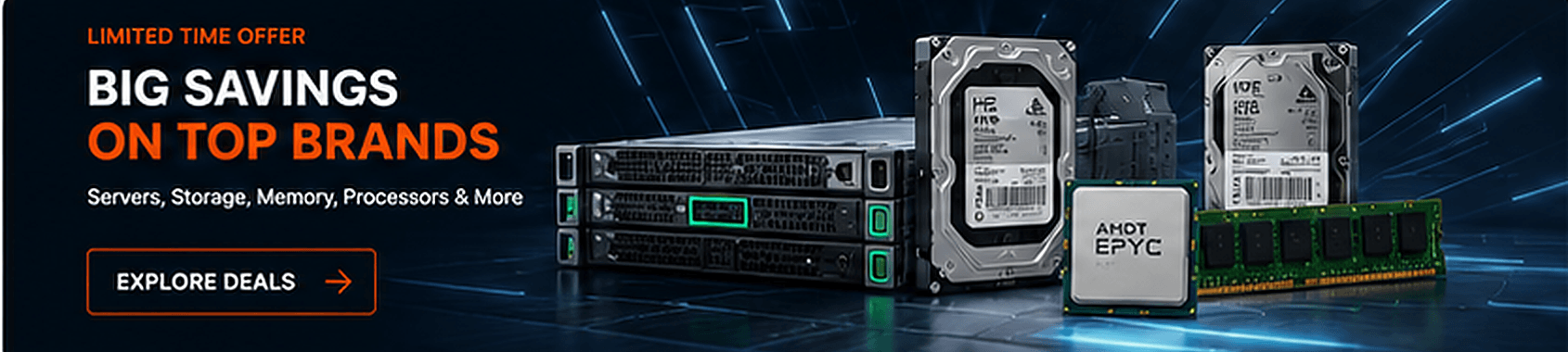 Limited time savings on enterprise servers, storage, memory and processors