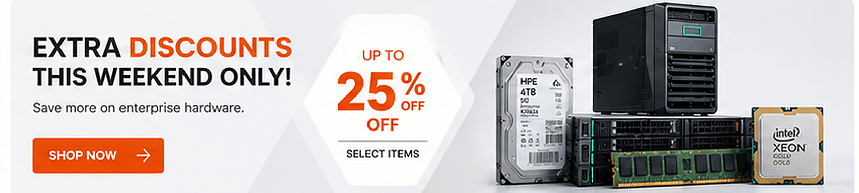 Extra discounts on selected enterprise hardware and server components
